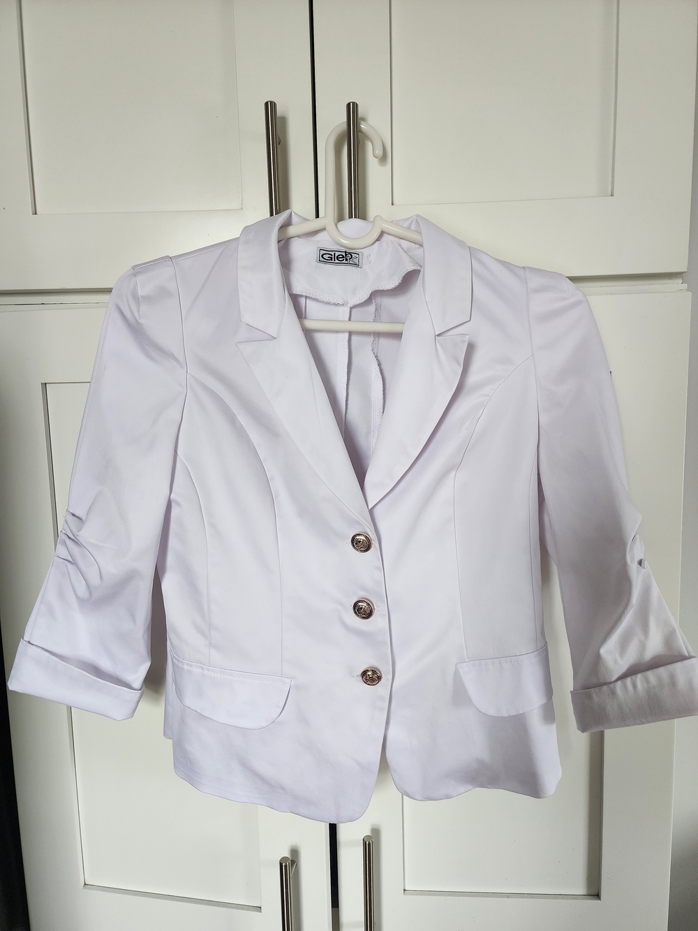 White Women's Tailored Three-Button Blazer -